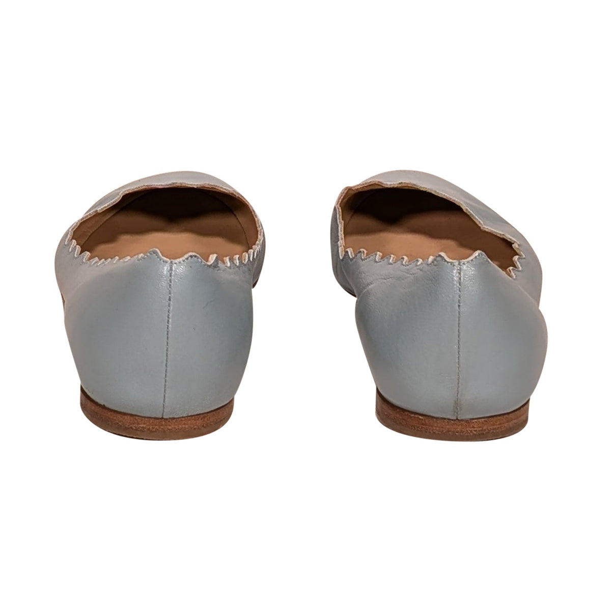 Chloe designer flat leather closeup detail