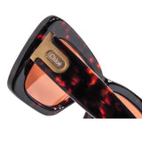 Luxoria elegant leather Sunglasses close-up detail