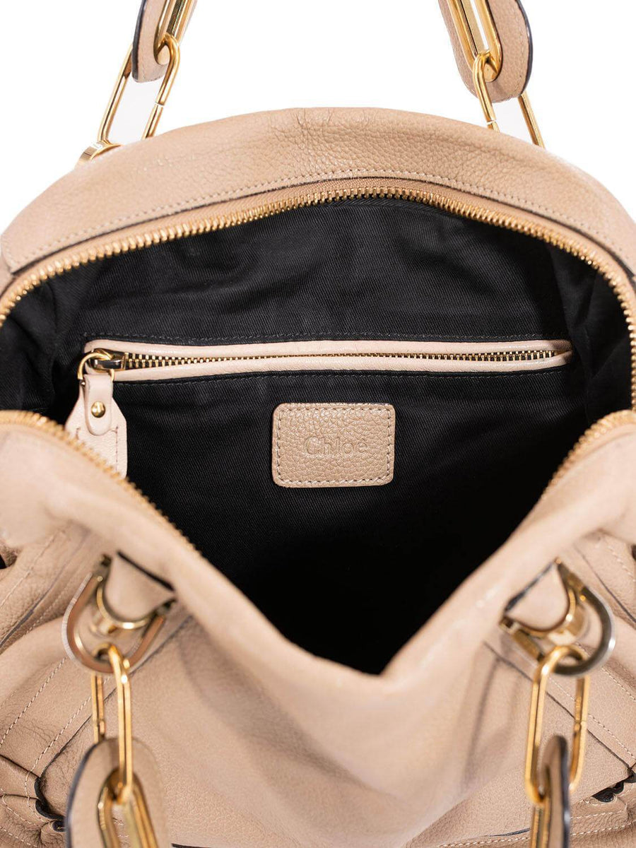 Chloe authentic luxury handbag Beige calf craftsmanship