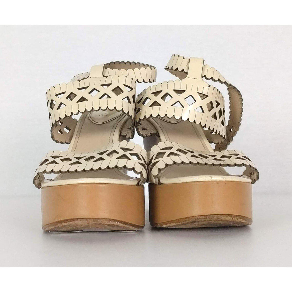 Side view of Chloe wedge Cream premium designer bag