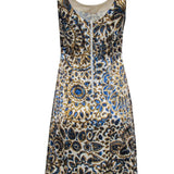 Crisvaloria2 elegant leather Cocktail Dress back view