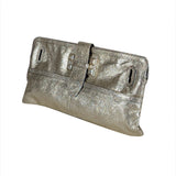 Side view of Chloe clutch Gold premium designer bag