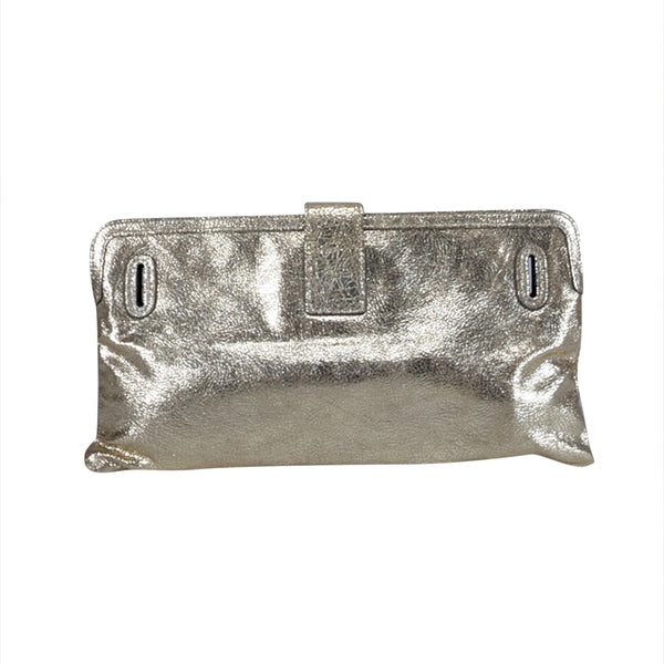 Auremantine3 elegant leather Clutch back view