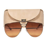Side view of Chloe sunglasses Gold premium designer bag