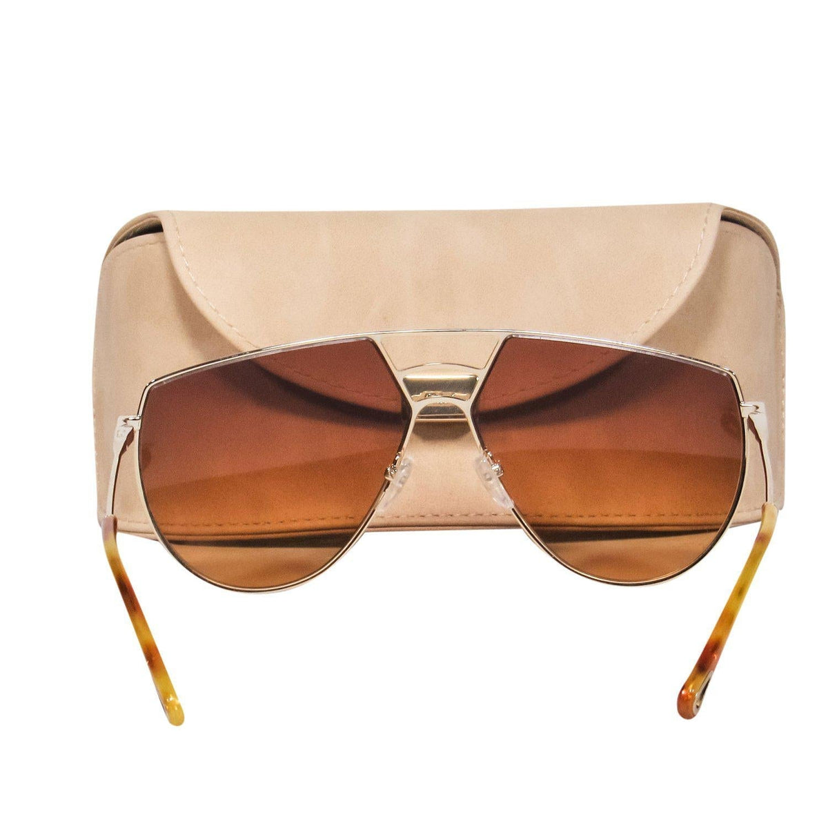 Chloe designer sunglasses leather closeup detail