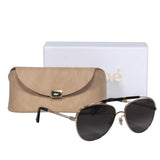 Chloe women's sunglasses Gold luxury designer leather