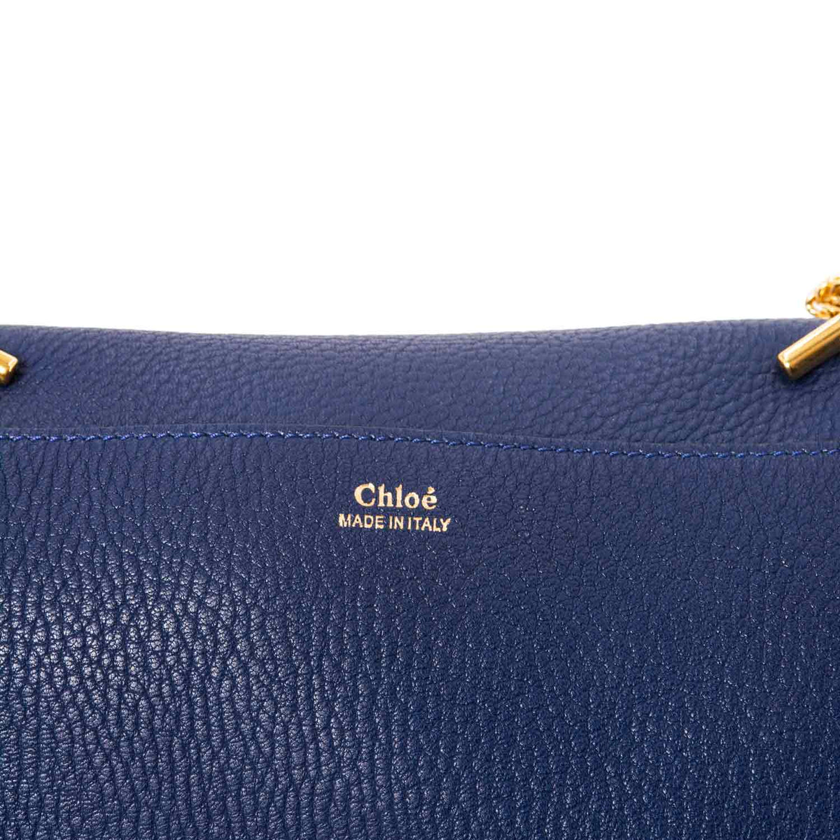 Side view of Chloe handbag Blue premium designer bag