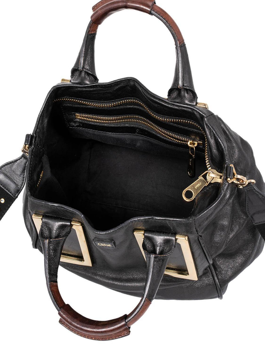 Side view of Chloe handbag Black premium designer bag
