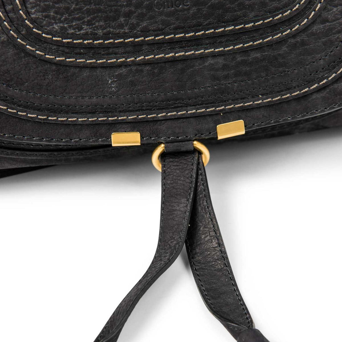 Chloe designer handbag leather closeup detail
