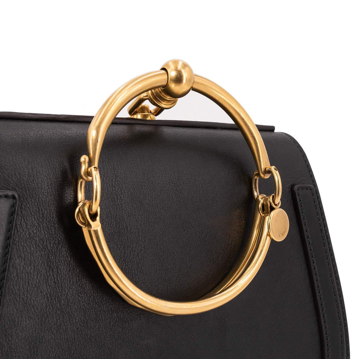 Velventis elegant leather Handbag back view