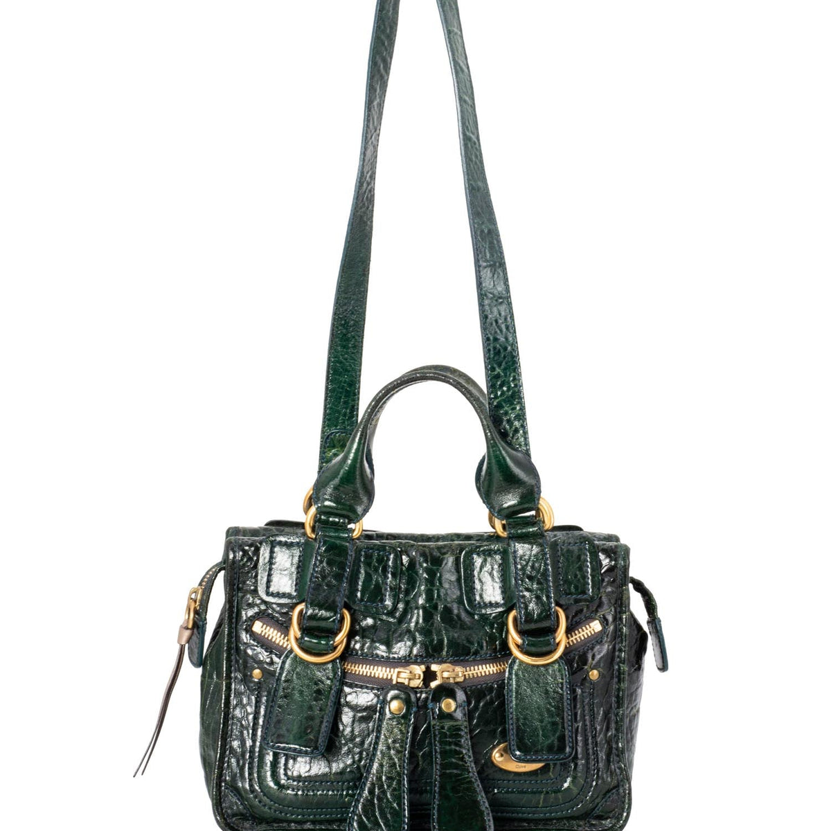 Side view of Chloe handbag Green premium designer bag