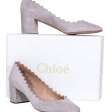 Chloe women's pump Grey luxury designer suede