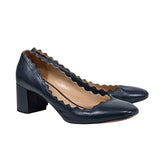Chloe women's pump Navy luxury designer leather