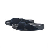 Chloe authentic luxury sandal Navy velvet craftsmanship