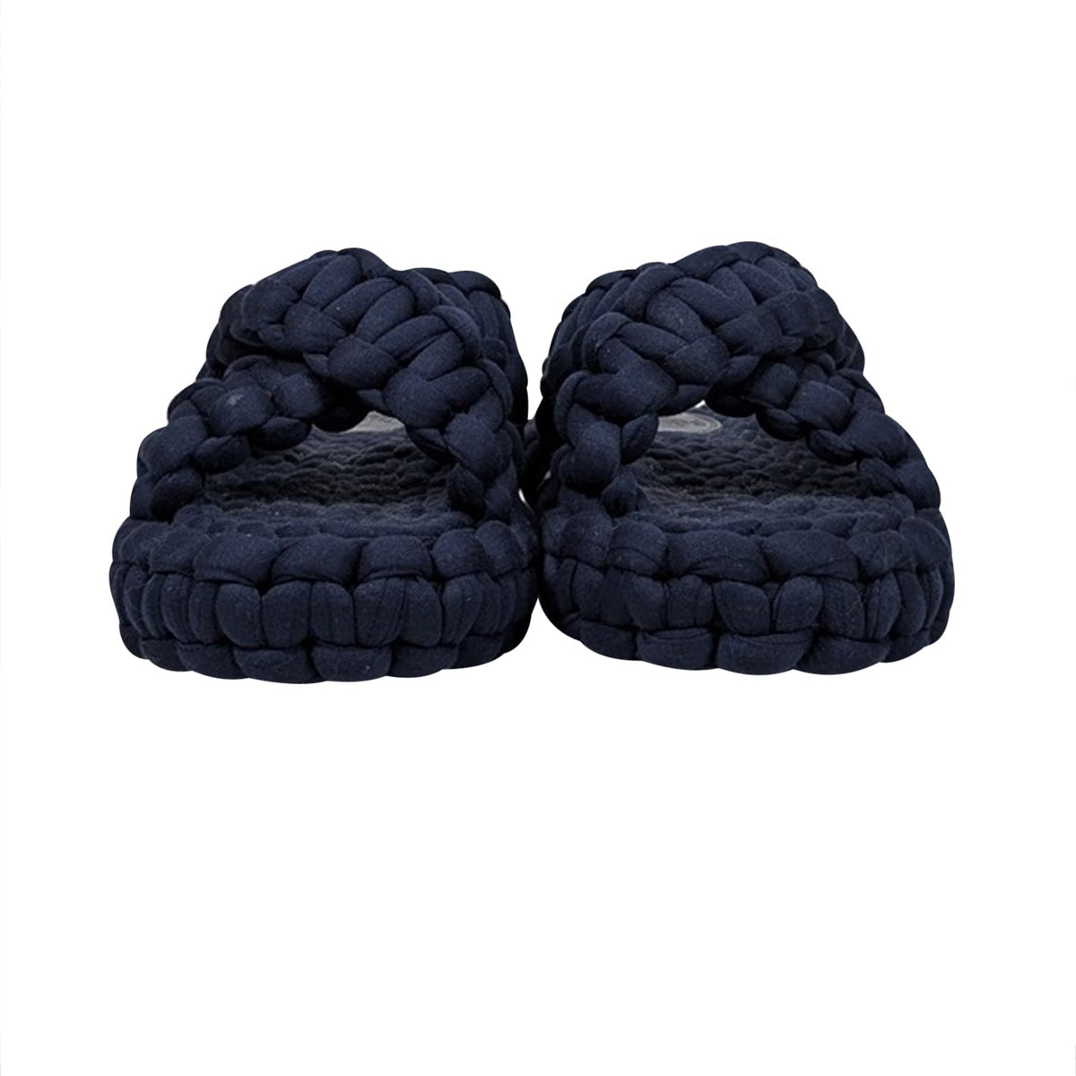 Side view of Chloe sandal Navy premium designer bag