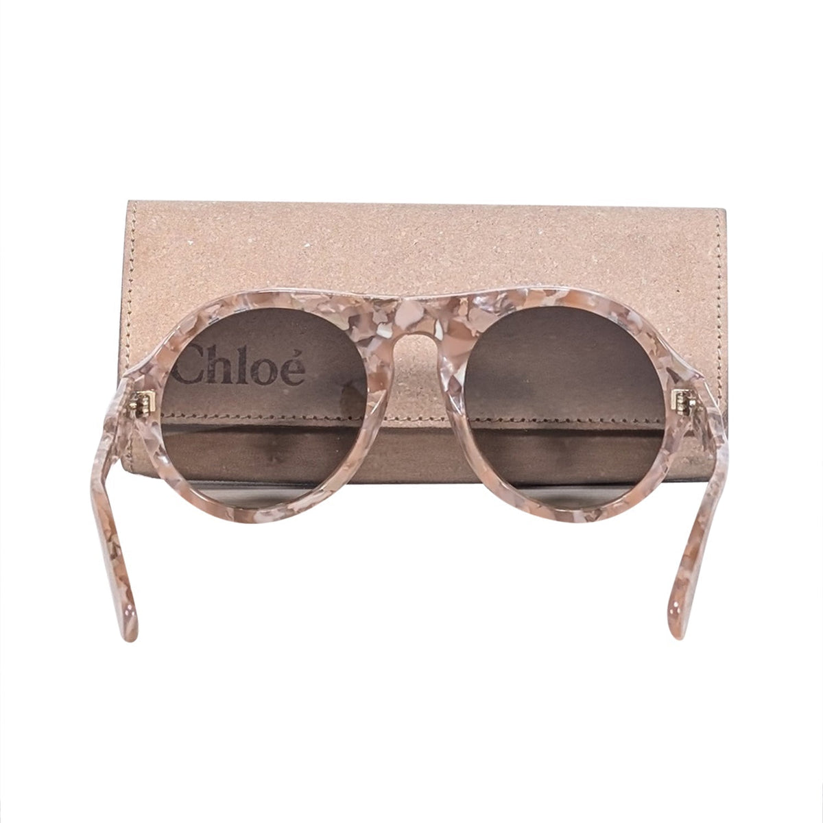 Chloe authentic luxury sunglasses Pink leather craftsmanship