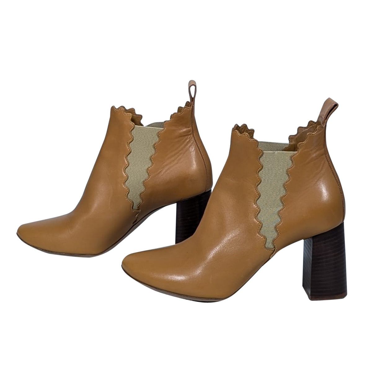 Chloe authentic luxury boot Tan leather craftsmanship