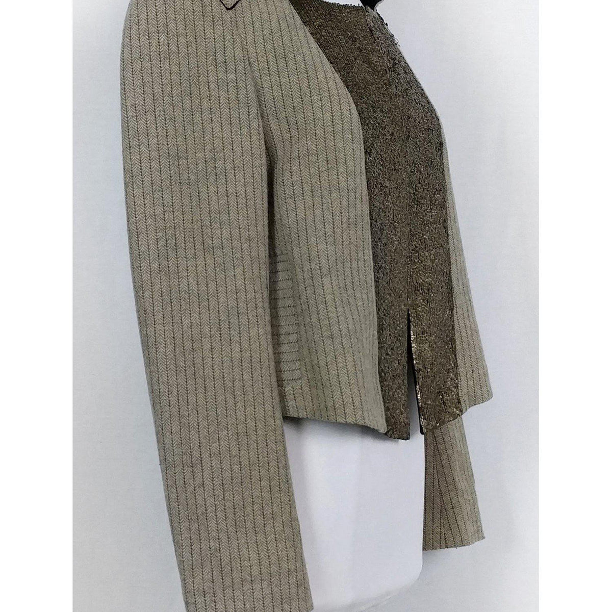 Side view of Chloe jacket Tan premium designer bag