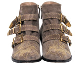 Aurevantine elegant leather Ankle Boot side view