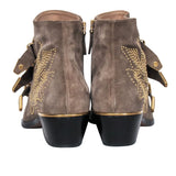 Chloe designer boot suede closeup detail