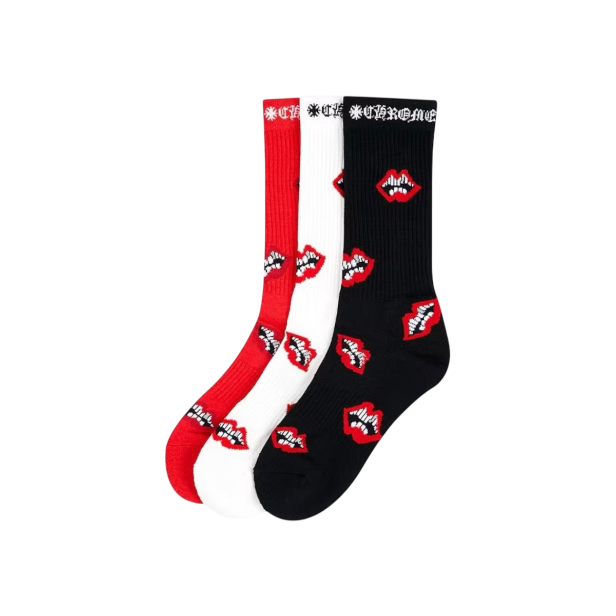 Chrome Hearts 3-Pack Chomper Socks Multicolor