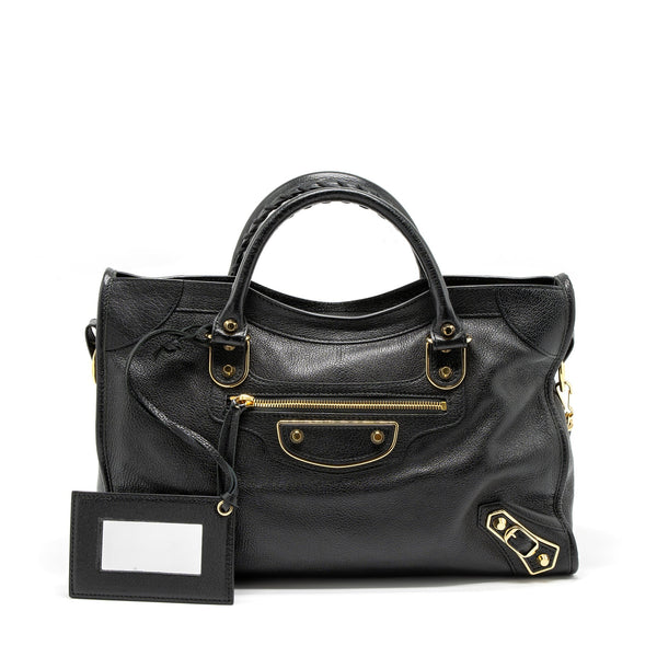 Balenciaga Classic City Bag Leather Black GHW — Designer Leather Handbag