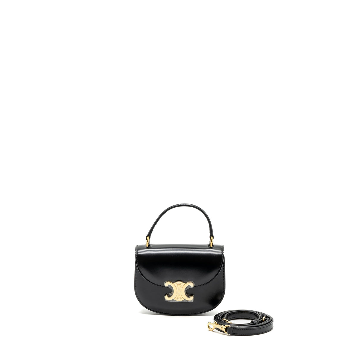 Celine Bags? Celine Mini Besace Shiny Calfskin Black GHW Luxury Designer Leather Handbag