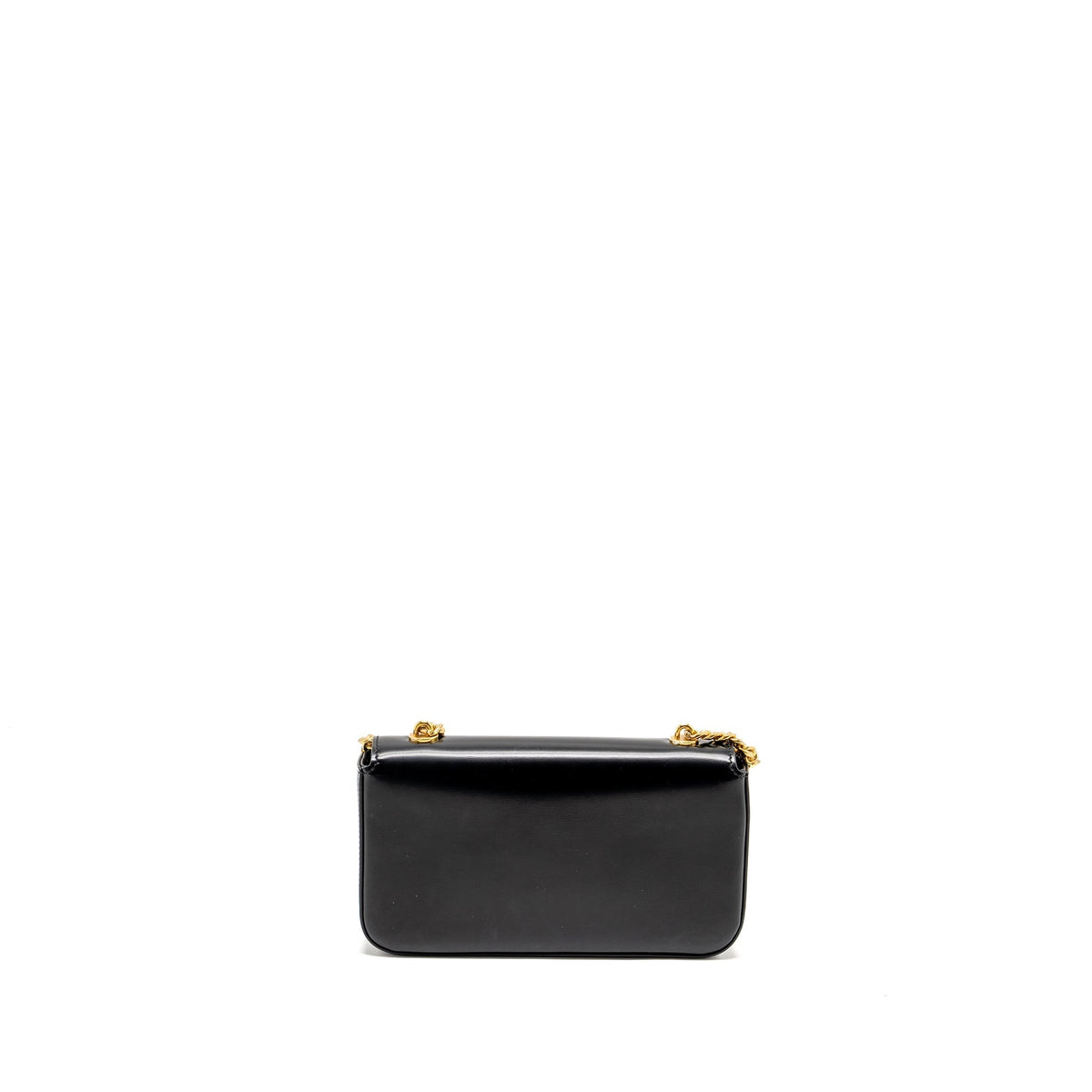 Celine Bags? Celine Triomphe Chain Shoulder Bag Shiny Calfskin Black GHW Luxury Designer Leather Handbag