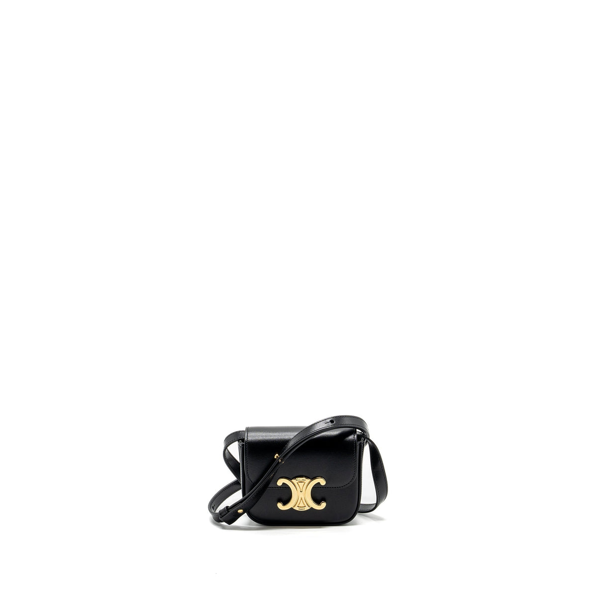 Celine Bags? Celine Mini Claude Shiny Calfskin Black GHW Elegant Everyday Designer Handbag