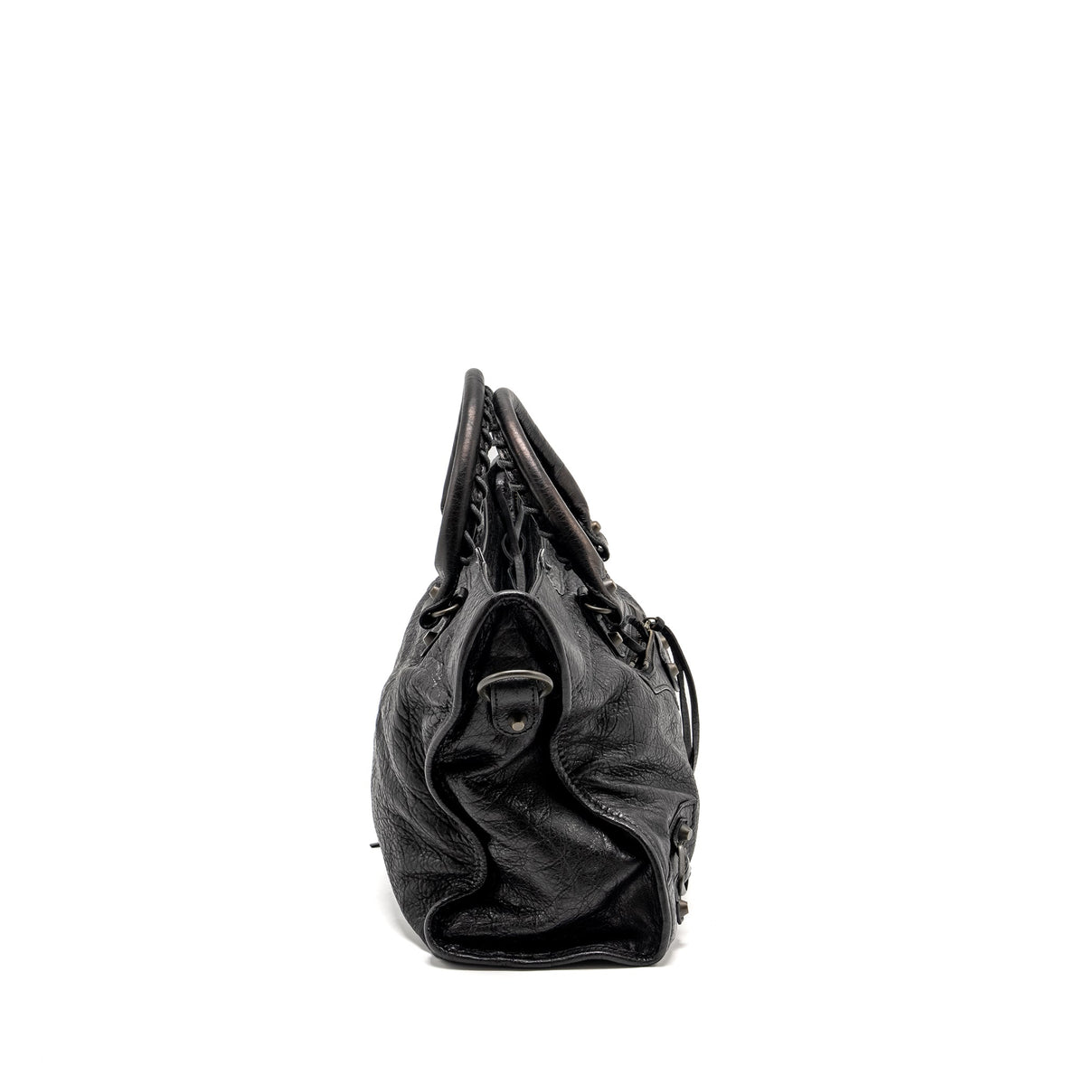 Balenciaga Giant City Bag Leather Black ruthenium Hardware — Designer Leather Handbag
