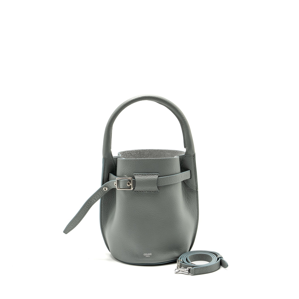 Celine Bags? Celine Nano Bucket Big Bag Grained Calfskin Storm SHW Elegant Everyday Designer Handbag
