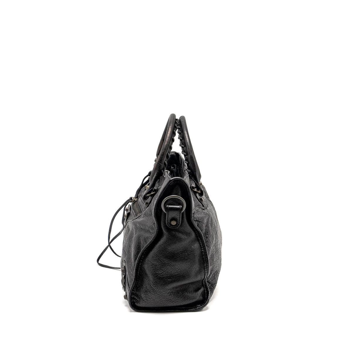 Balenciaga Giant City Bag Leather Black ruthenium Hardware — Designer Leather Handbag