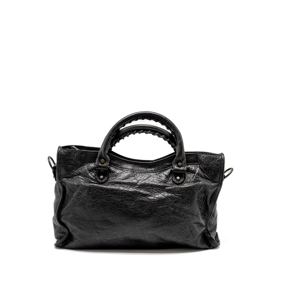 Balenciaga Giant City Bag Leather Black ruthenium Hardware — Designer Leather Handbag