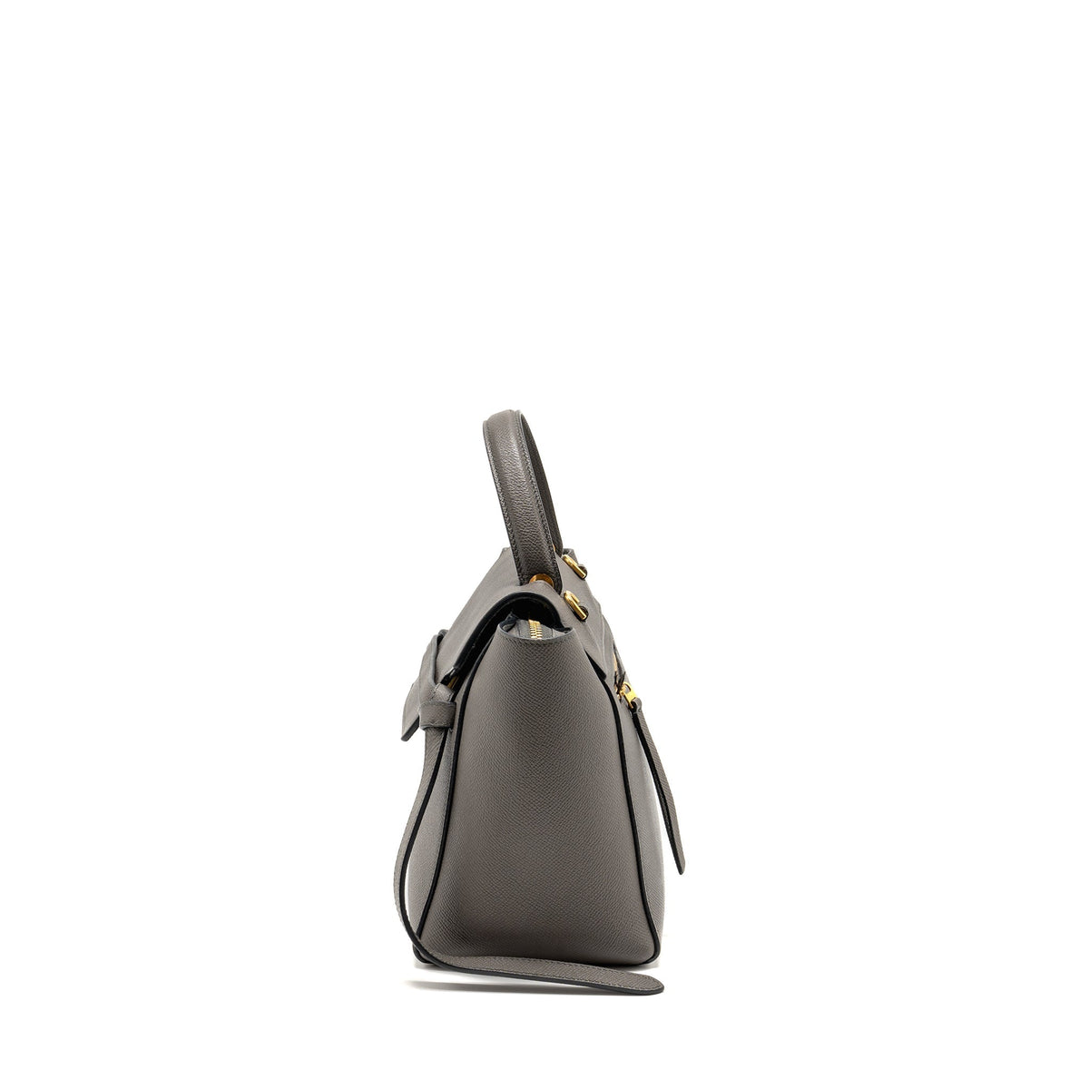 Celine Bags? CELINE Micro Belt Bag Grained Calfskin Grey GHW Luxury Designer Leather Handbag
