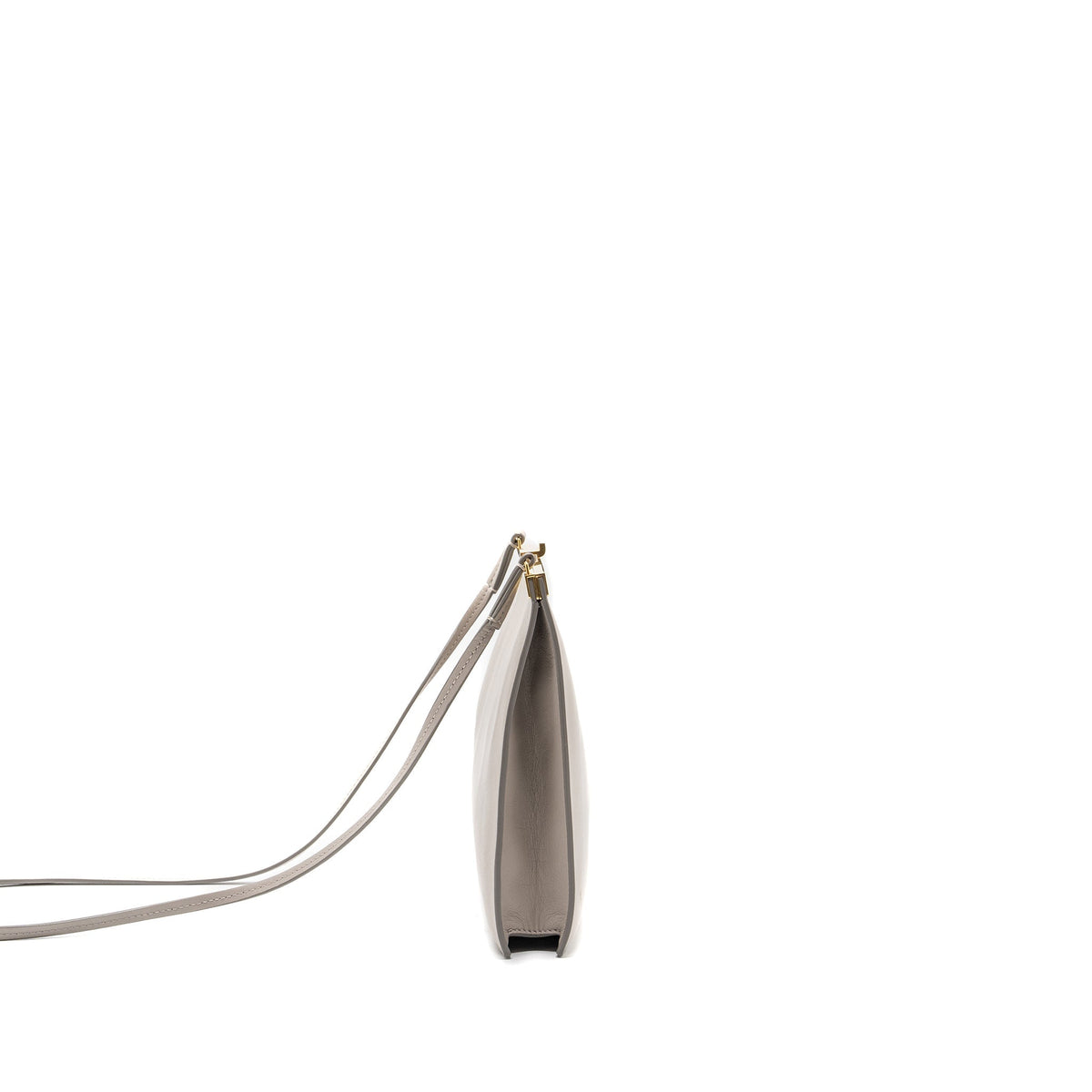 Celine Bags? Celine mini clasp shoulder bag light grey leather GHW Luxury Designer Leather Handbag