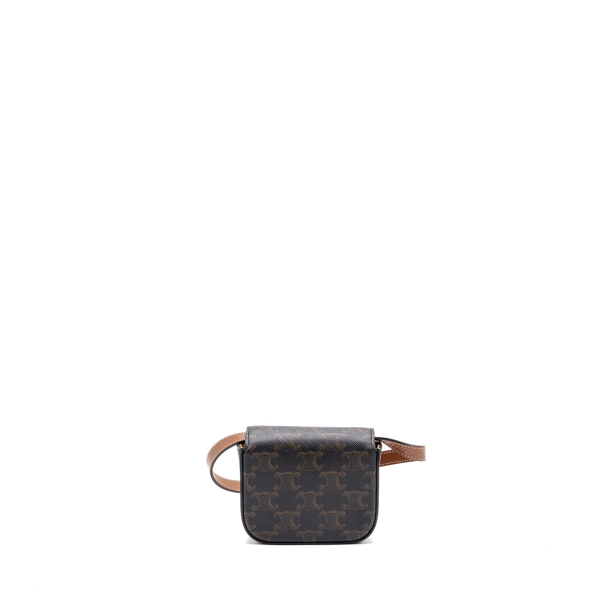 Celine Bags? Celine Mini Claude Triomphe Canvas Calfskin Tan GHW Luxury Designer Leather Handbag