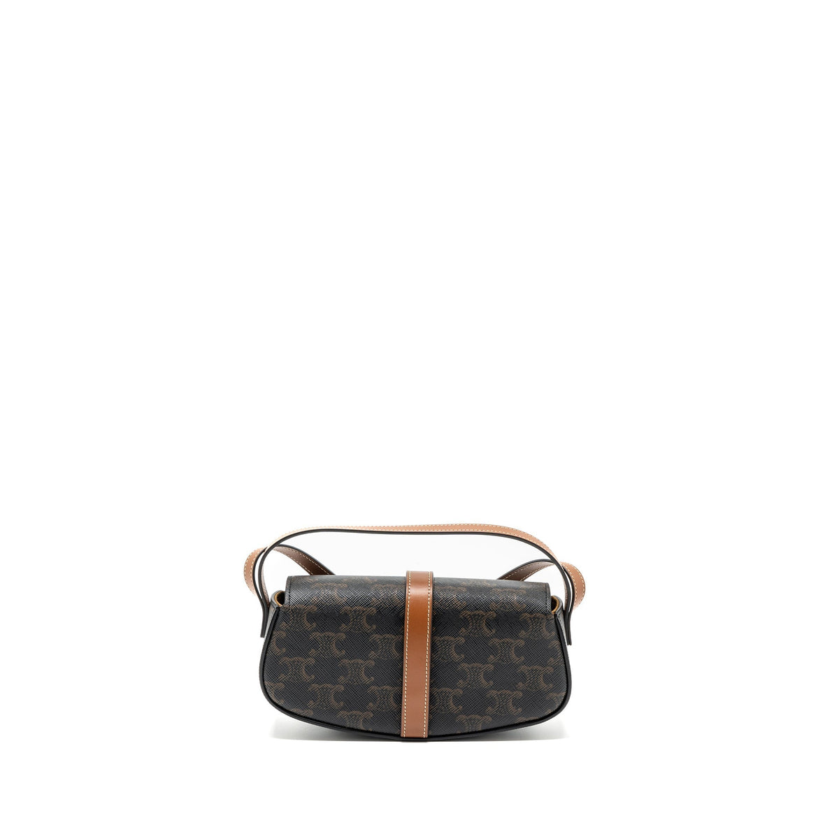 Celine Bags? Celine Clutch On Strap Tabou Triomphe Canvas Calfskin Tan GHW Elegant Everyday Designer Handbag