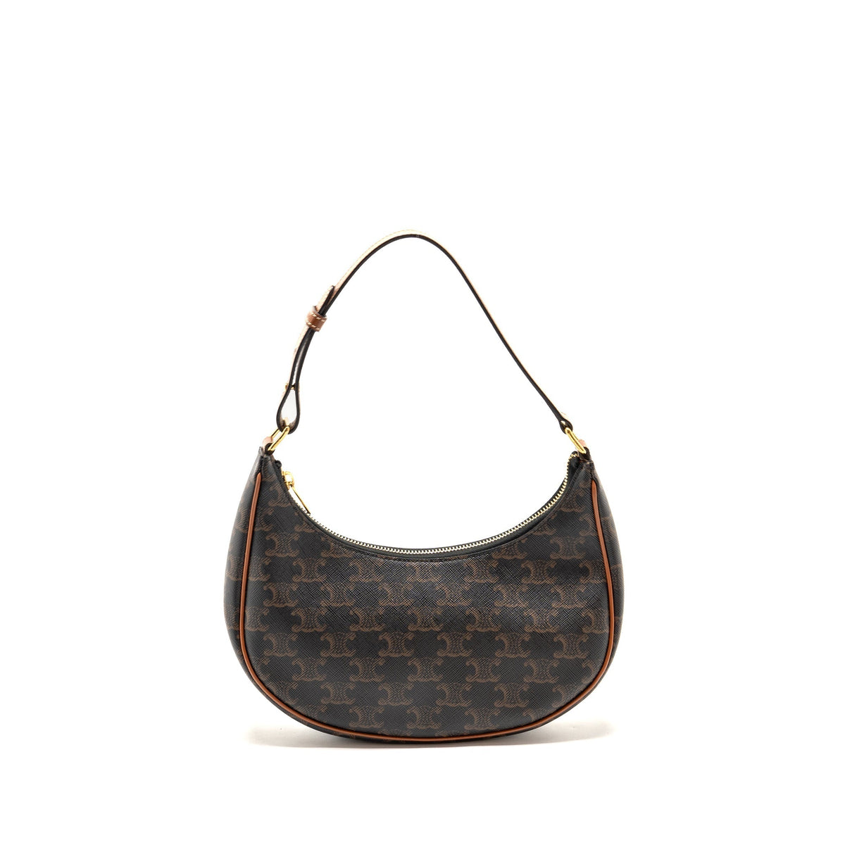 Celine Bags? Celine Ava Bag Triomphe Canvas Calfskin Tan GHW Luxury Designer Leather Handbag