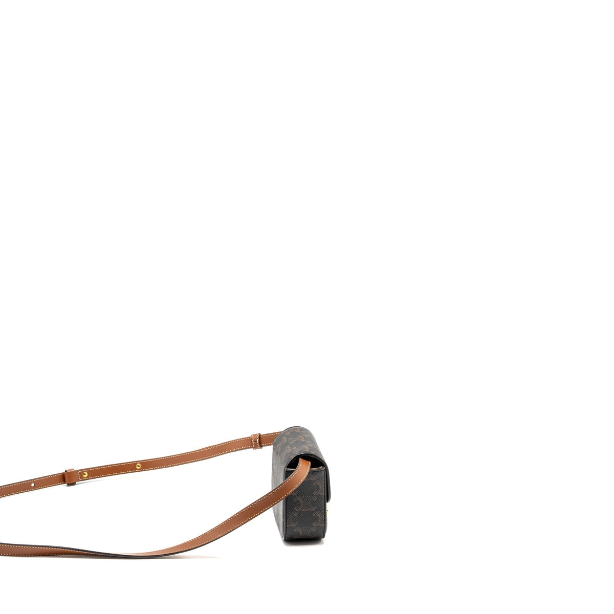 Celine Bags? Celine Claude Triomphe Canvas Calfskin Tan GHW Elegant Everyday Designer Handbag