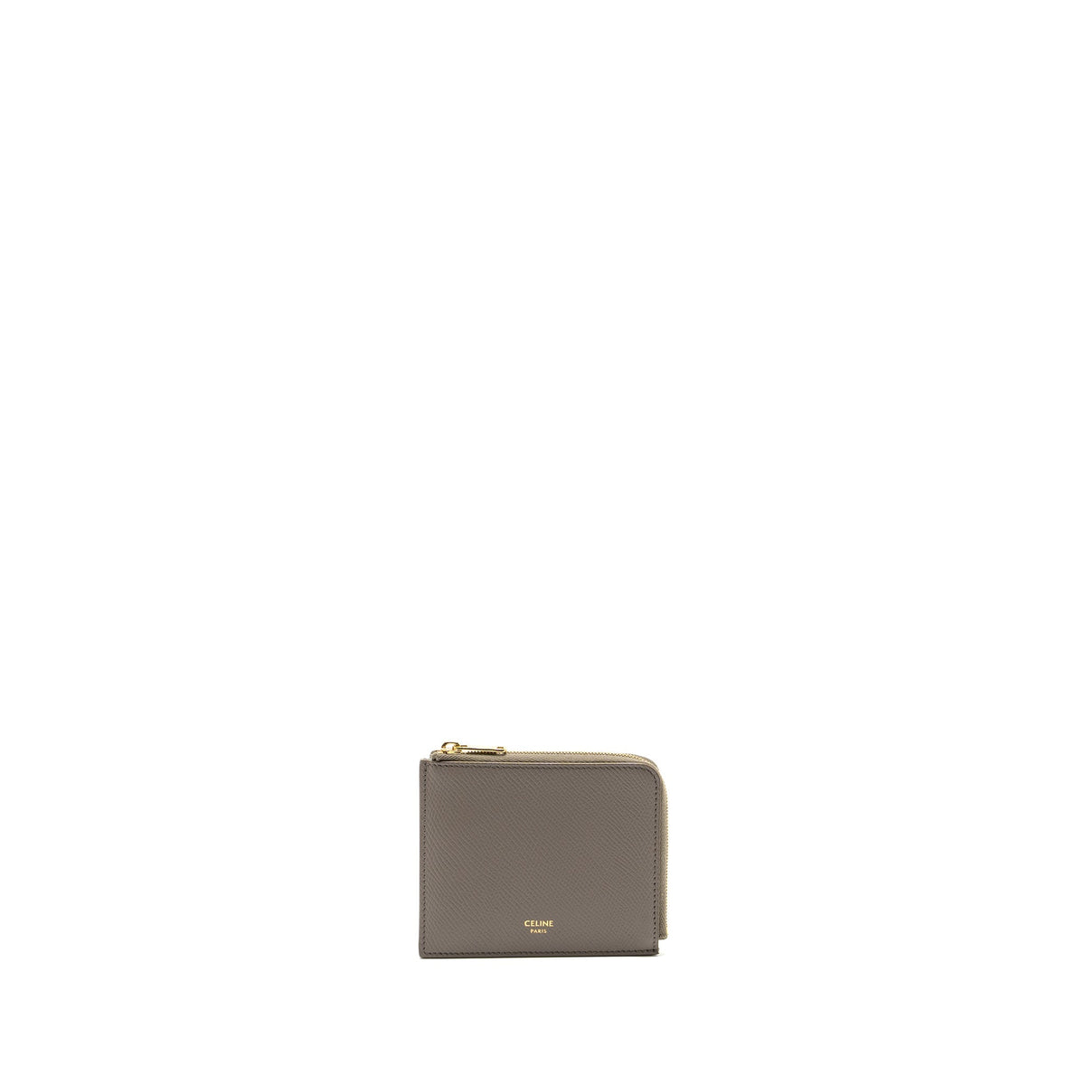 Celine Wallets? Celine Zipped Purse with removable card holder calfskin lambskin grey light blue GHW Premium Leather Designer Wallet
