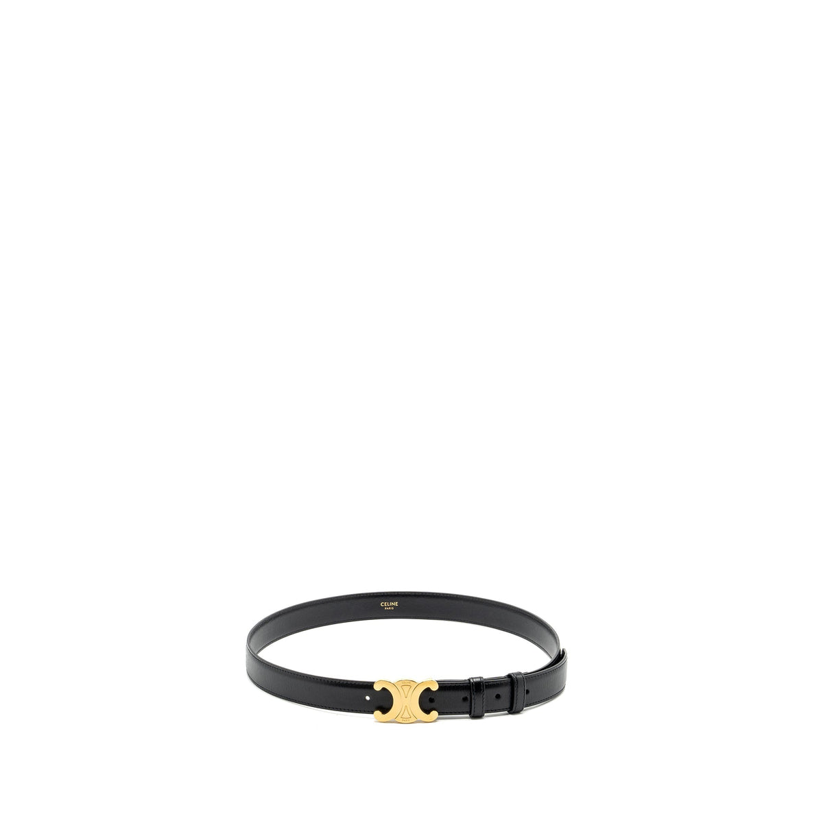 Celine Belts? Celine Size 85 Triomphe Belt Smooth Calfskin Black GHW Classic Everyday Designer Belt