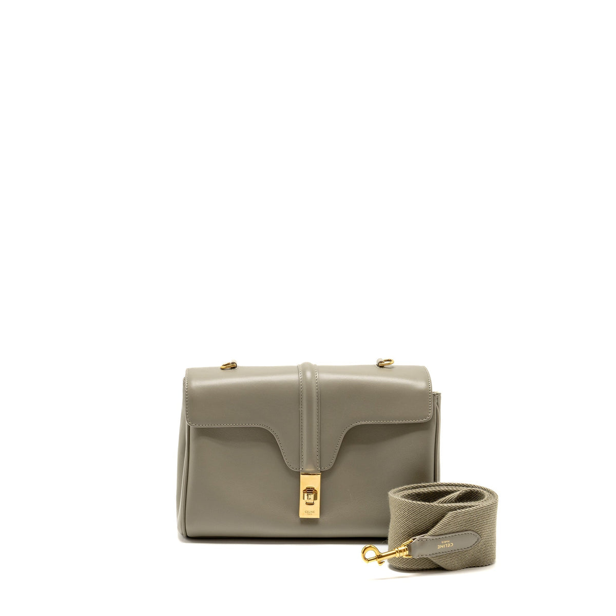 Celine Bags? Celine Teen Soft 16 calfskin light olive green GHW Luxury Designer Leather Handbag