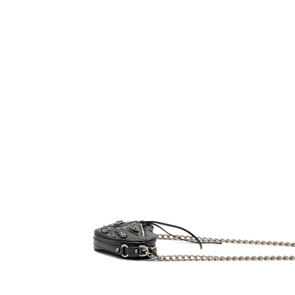 Side view of Balenciaga handbag Black premium designer bag