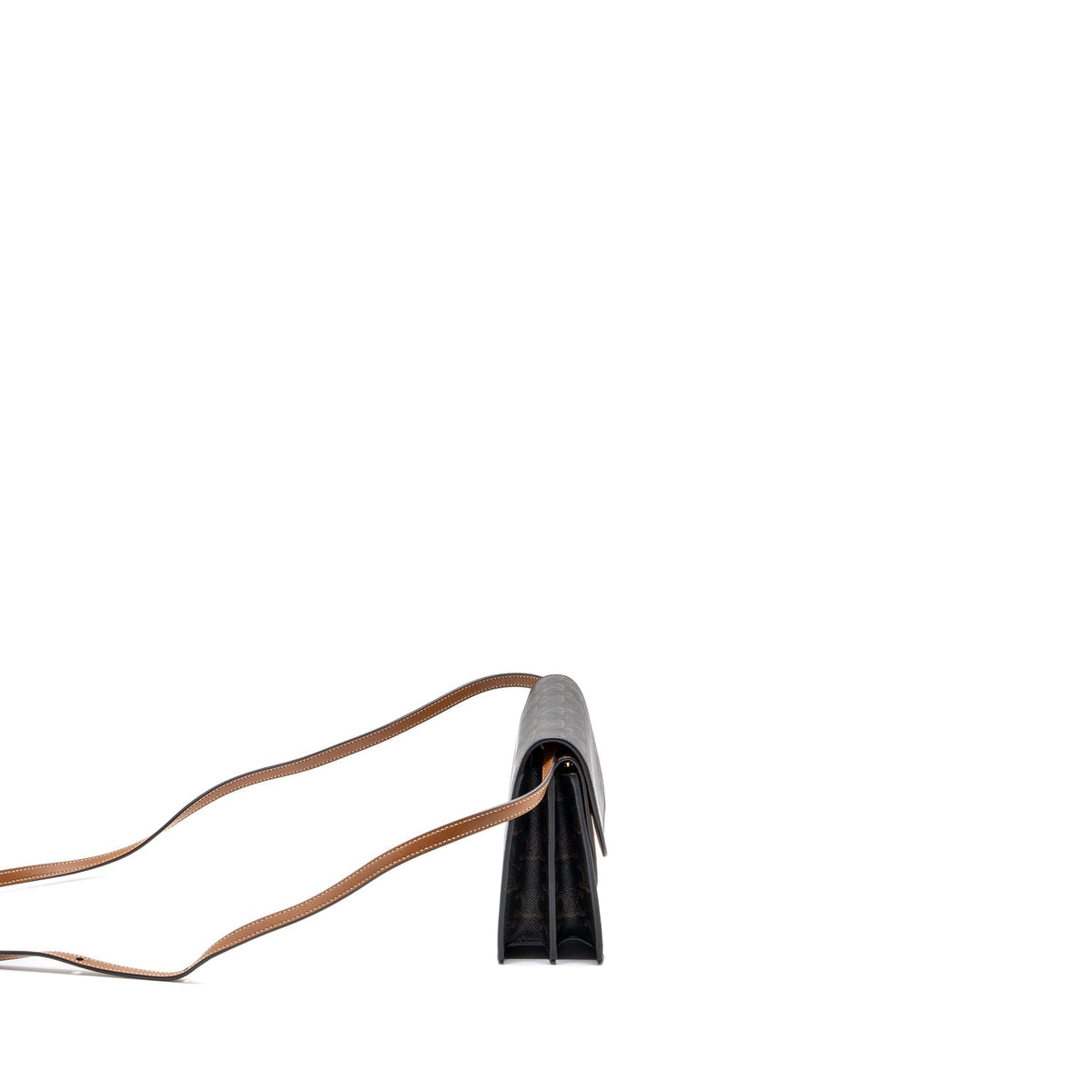 Celine Wallets? Celine wallet on strap triomphe canvas smooth lambskin tan with GHW Elegant Everyday Leather Wallet