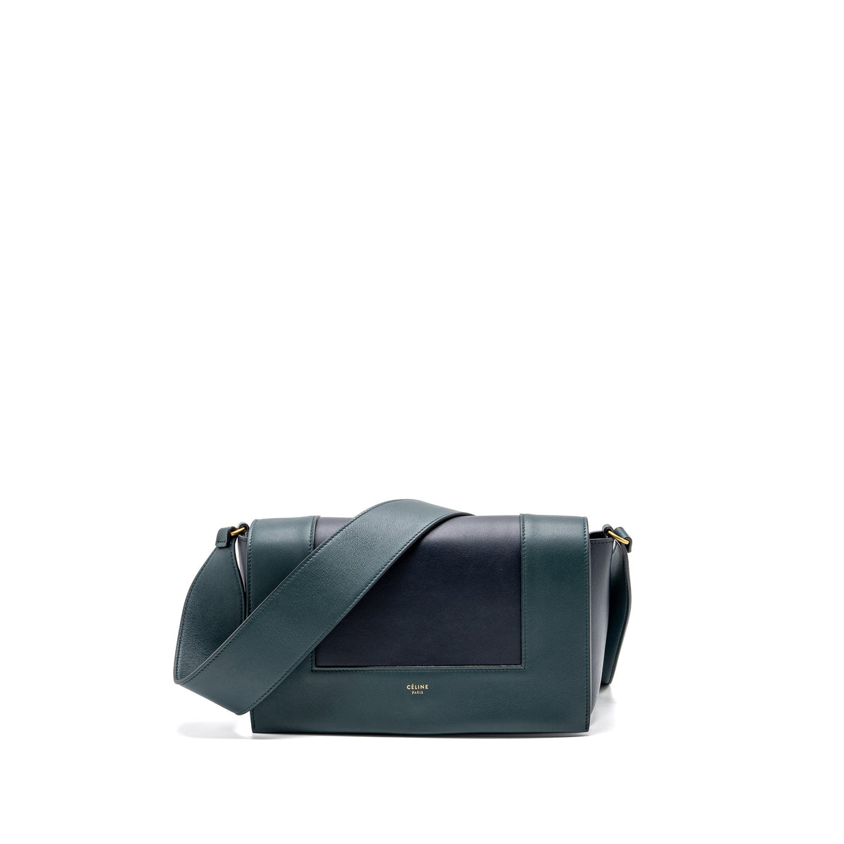 Celine Bags? Celine frame bag calfskin dark green dark blue GHW Luxury Designer Leather Handbag