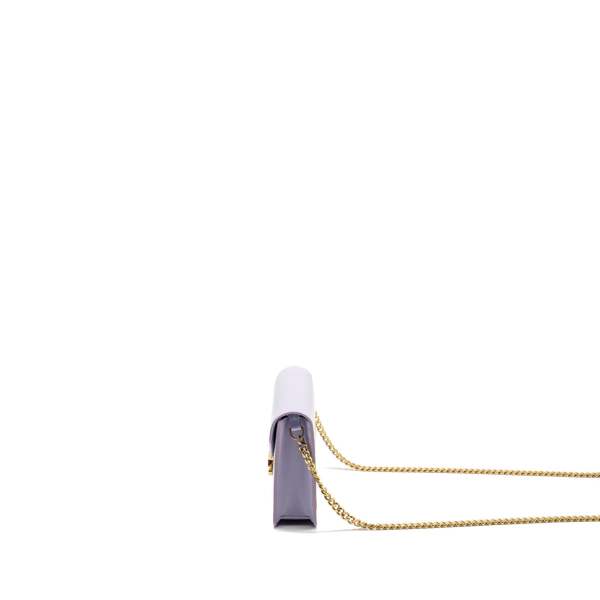 Celine Wallets? Celine Triomphe Wallet on Chain Margo Shiny Calfskin Light Lavender GHW Elegant Everyday Leather Wallet