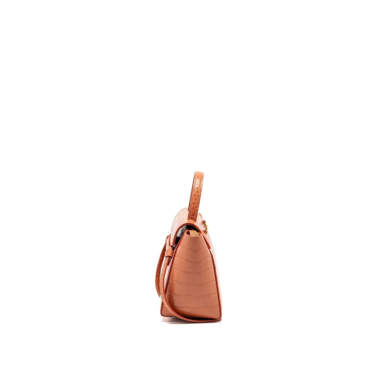 Celine Bags? Celine Nano Belt Bag Croc embossed calfskin Lychee pink GHW Luxury Designer Leather Handbag