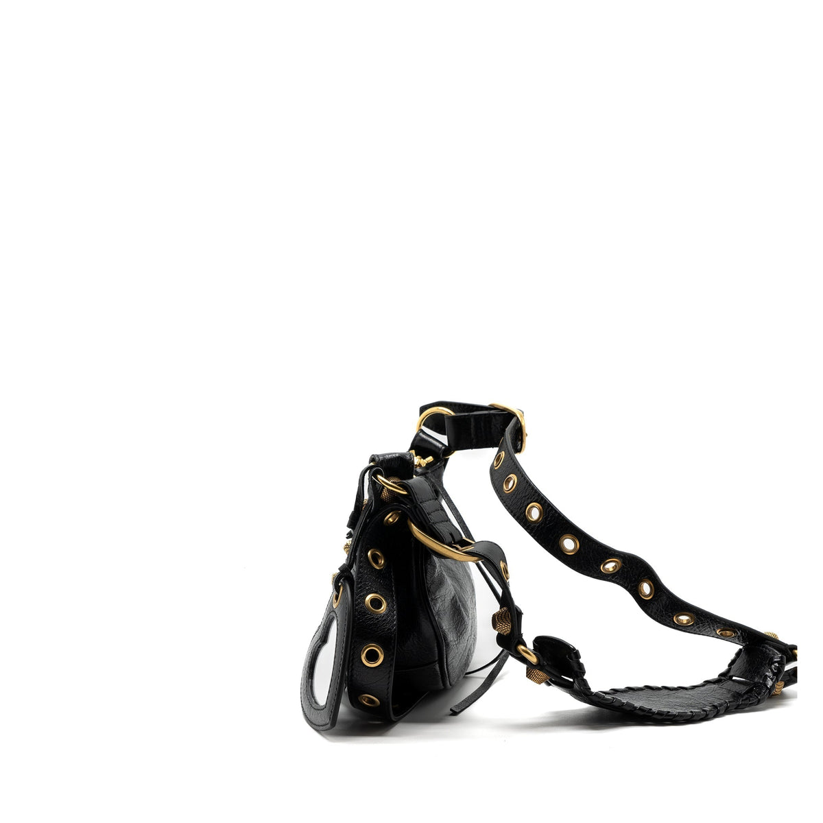 Balenciaga Le Cagole XS Lambskin Black GHW | Studded Leather Shoulder Bag