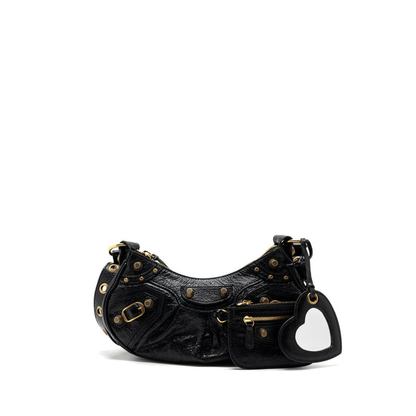 Balenciaga Le Cagole XS Lambskin Black GHW | Studded Leather Shoulder Bag