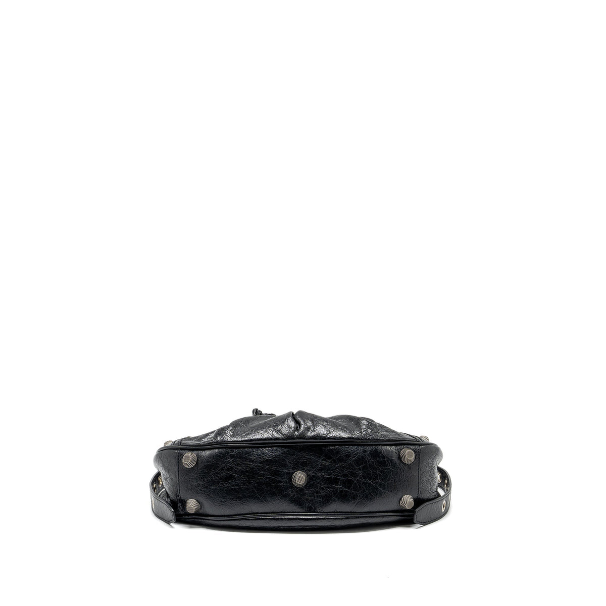 Balenciaga Le Cargole Small Shoulder Bag Lambskin Black SHW | Studded Leather Shoulder Bag